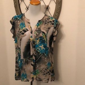 Worthington tropical sleeveless blouse size xl